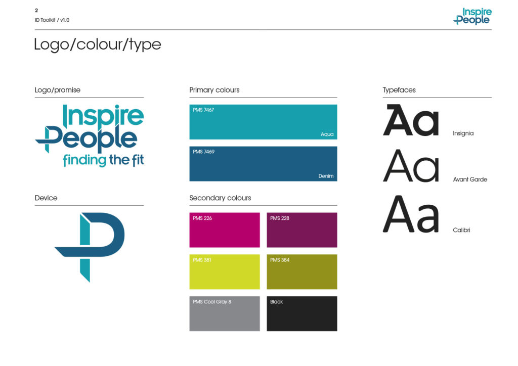 Brand identity toolkit. Logo, colours, fonts.